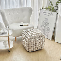 Large Knot Velvet Ottoman Pouf | 20"x20"x17"