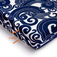 Set of 2 Blue Carp Indoor/Outdoor Seat Cushions | Navy | 16"x18.5X3"