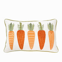 5 Carrots Throw Pillow Cover | Orange | 14" x 20"