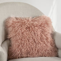Mongolian Fur Throw Pillow | 16" x 16"