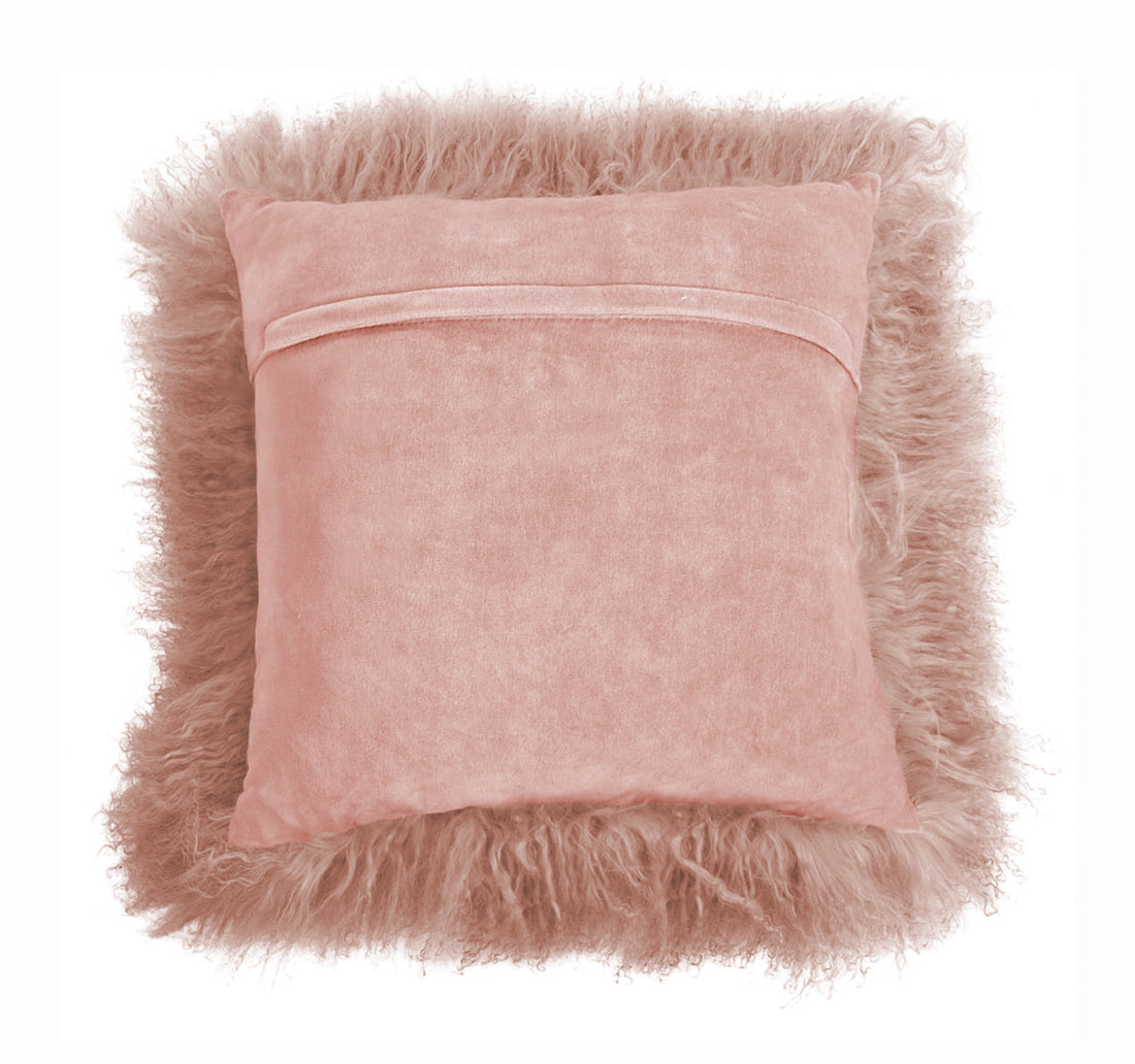 Mongolian Fur Throw Pillow | 16" x 16"