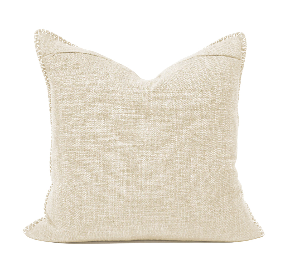 Wendy Button Whip Stitch Throw Pillow Cover | 20" x 20"