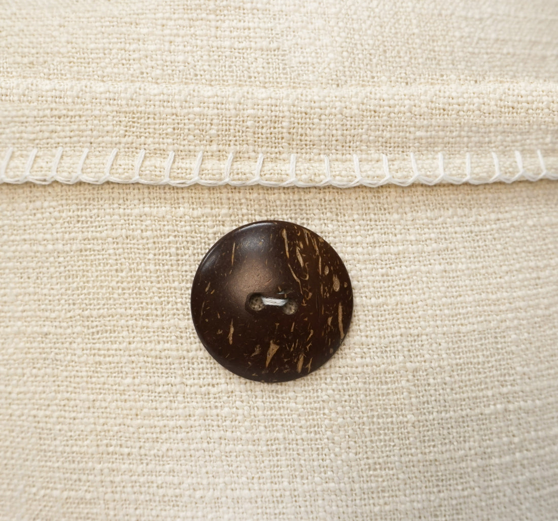 Wendy Button Whip Stitch Throw Pillow Cover | 20" x 20"