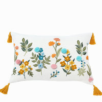 Floral Embroidery Throw Pillow | Multi | 14"x 20"