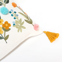 Floral Embroidery Throw Pillow | Multi | 14"x 20"