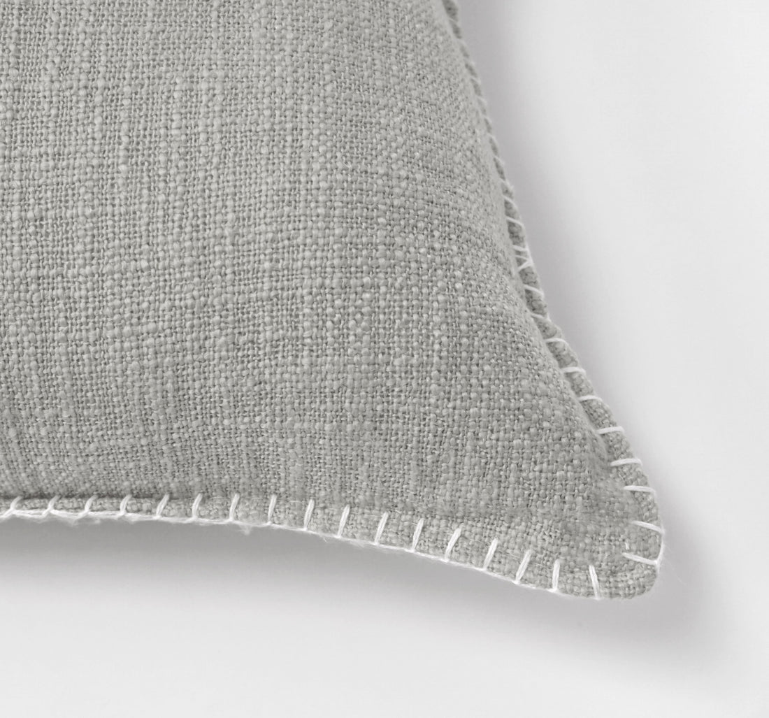 Wendy Button Whip Stitch Throw Pillow Cover | 20" x 20"
