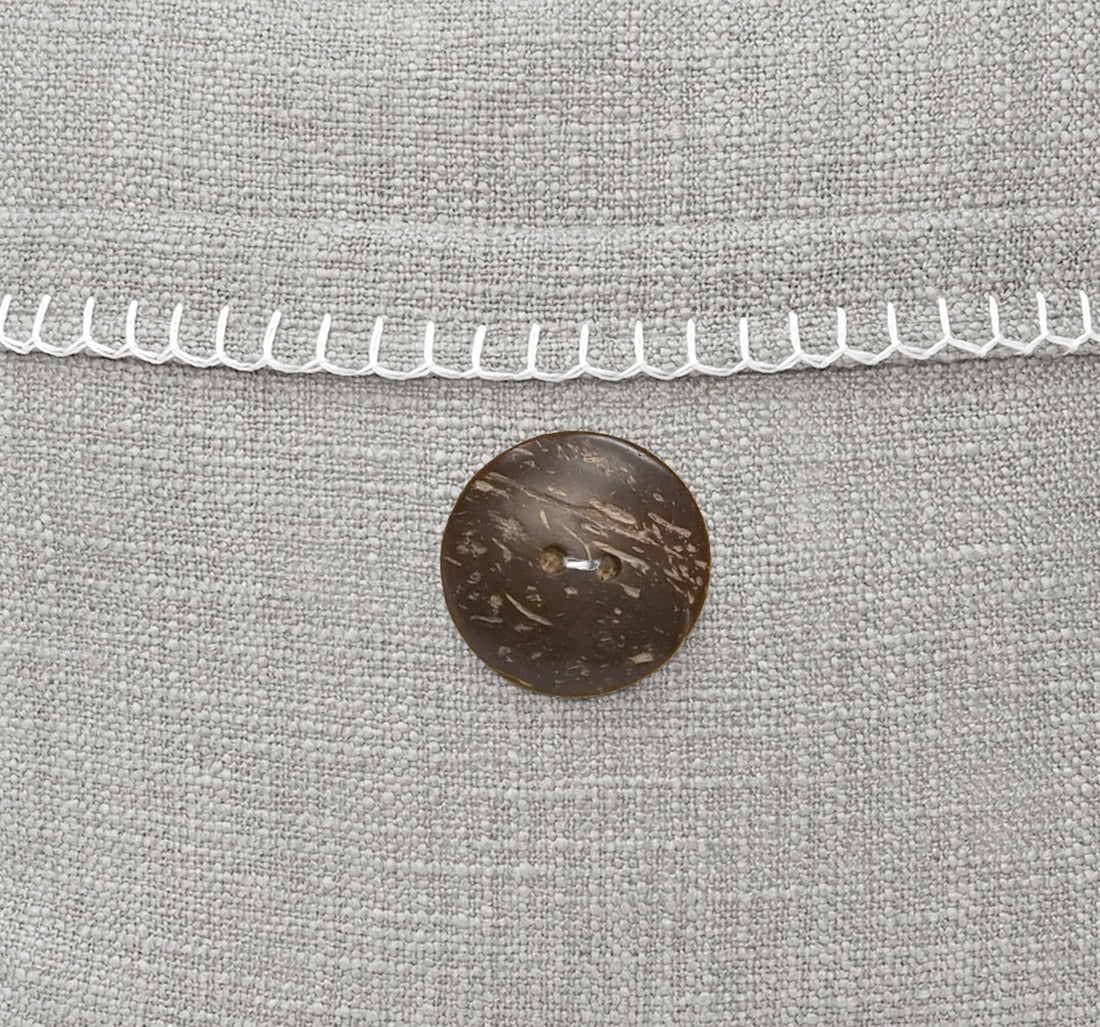 Wendy Button Whip Stitch Throw Pillow Cover | 20" x 20"