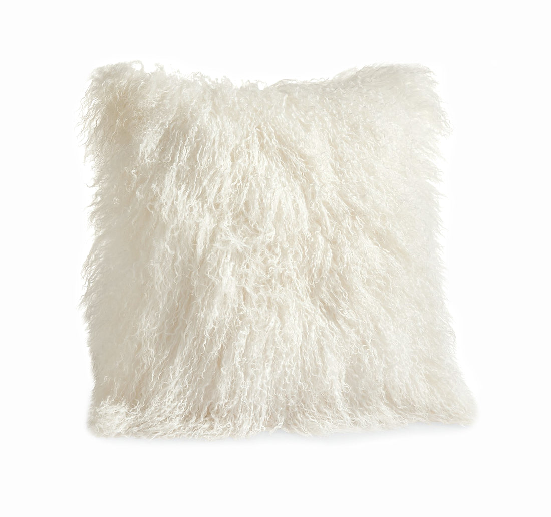 Mongolian Fur Throw Pillow | 16" x 16"