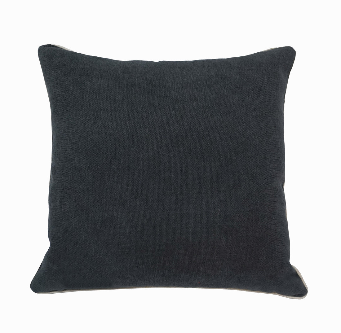 Mushroom & Wildflowers Throw Pillow Cover | Gray | 18" x 18"