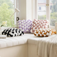 Sophia Two Toned Square Knot Pillow | 12"x13"x4.5"