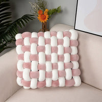 Sophia Two Toned Square Knot Pillow | 12"x13"x4.5"