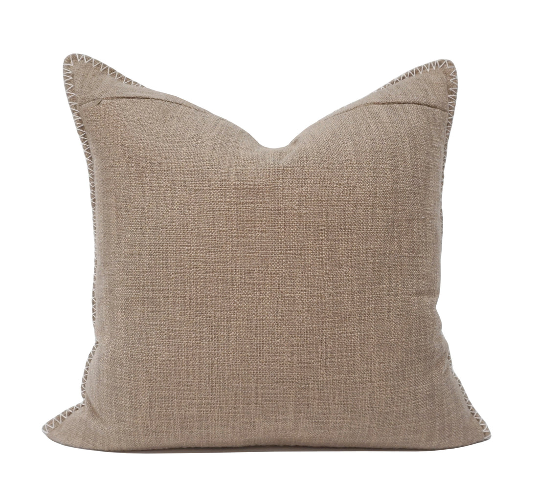 Wendy Button Whip Stitch Throw Pillow Cover | 20" x 20"