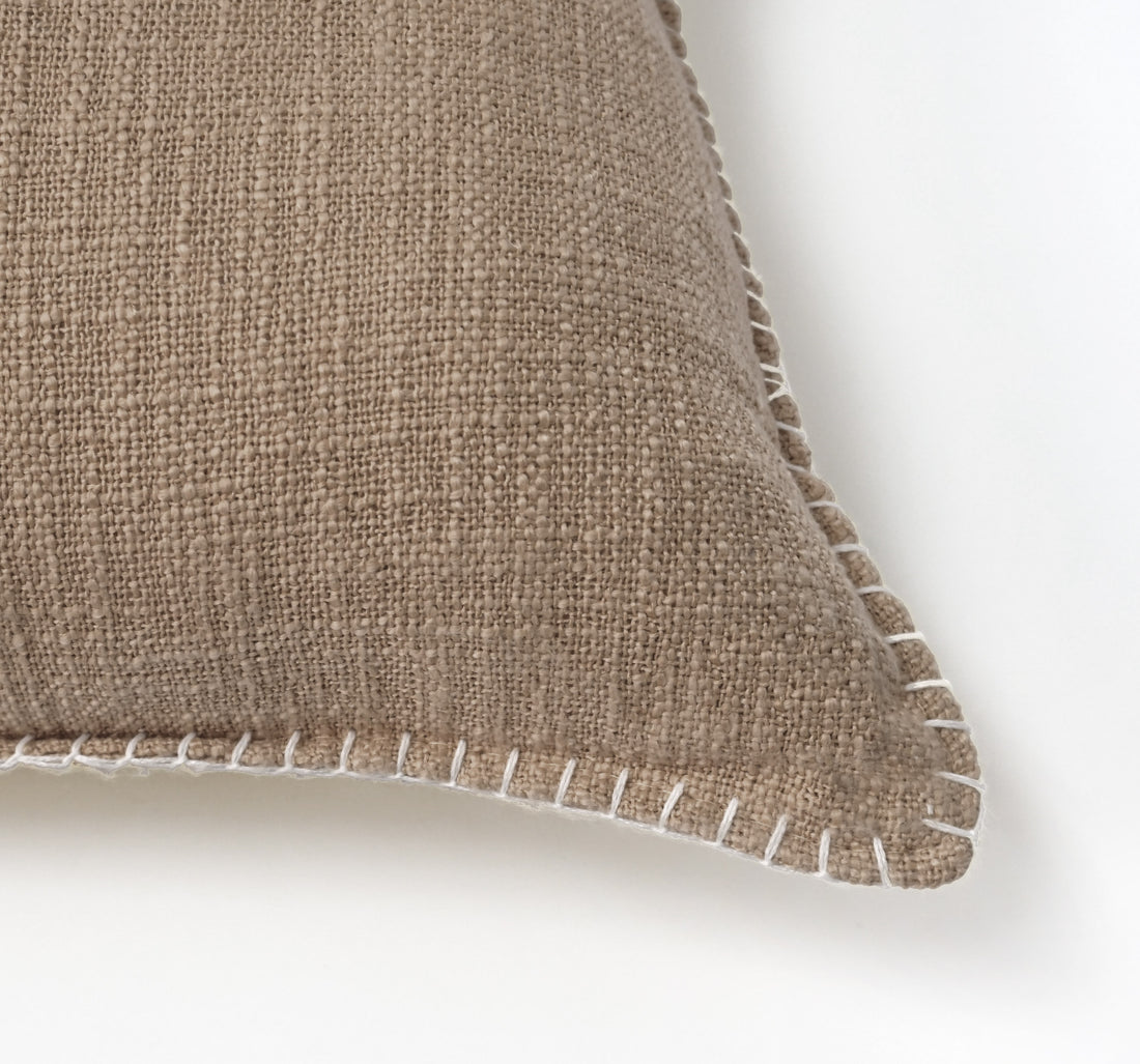 Wendy Button Whip Stitch Throw Pillow Cover | 20" x 20"