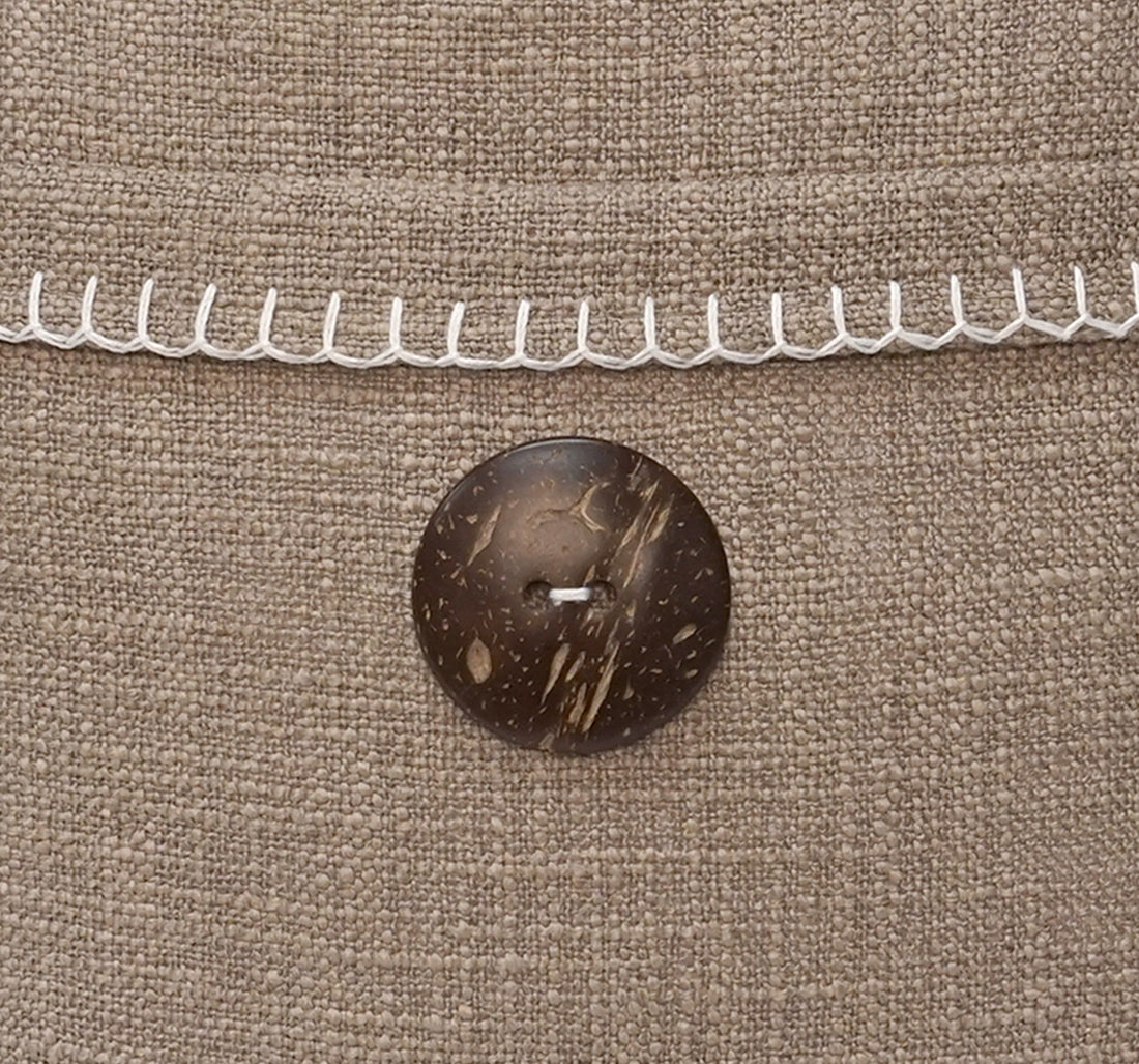 Wendy Button Whip Stitch Throw Pillow Cover | 20" x 20"
