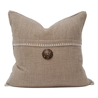 Wendy Button Whip Stitch Throw Pillow Cover | 20" x 20"