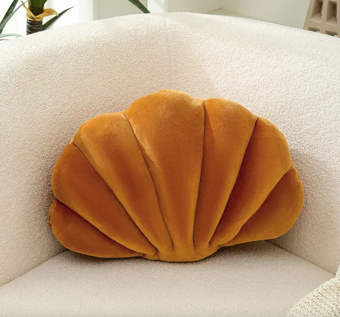 Shell Shaped Throw Pillow | 17" x 12"