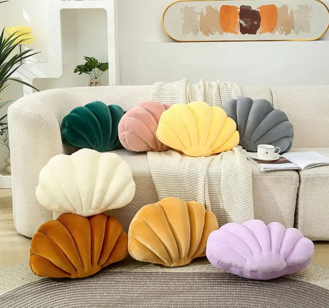 Shell Shaped Throw Pillow | 17" x 12"