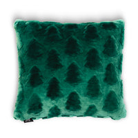 Xmas Tree Faux Fur Throw Pillow | 20"x20"
