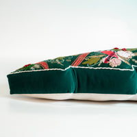 Xmas Tree Shaped Pillow With Embroidery | 12"x20"