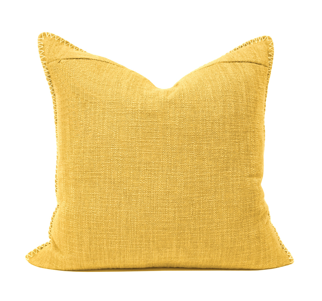 Wendy Button Whip Stitch Throw Pillow Cover | 20" x 20"