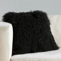 Mongolian Fur Throw Pillow | 16" x 16"