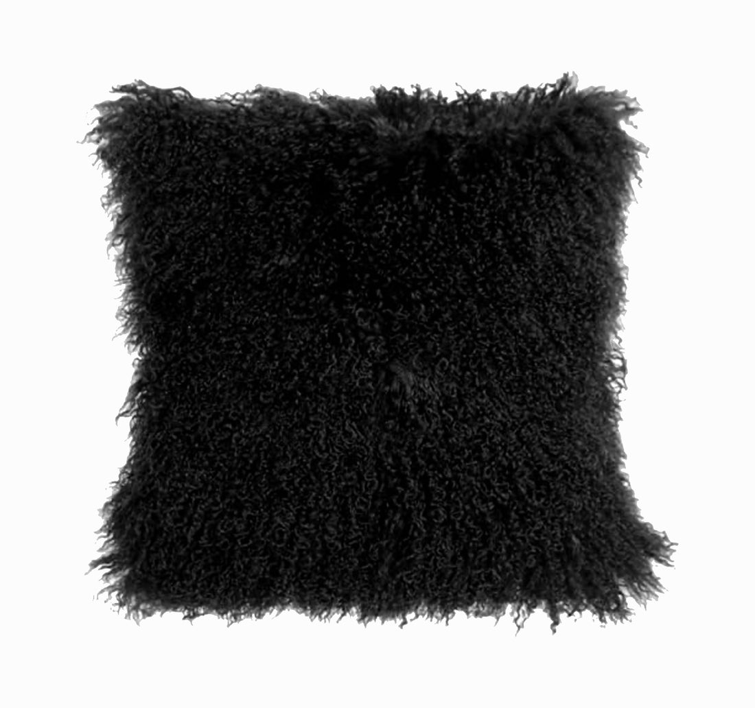 Mongolian Fur Throw Pillow | 16" x 16"