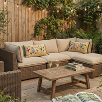 Outdoor Embroidered Cocktail Raffia Lumbar Pillow | 14”×24”