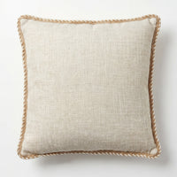 Outdoor Embroidered Lemon Blossom Raffia Pillow | 20"x20"