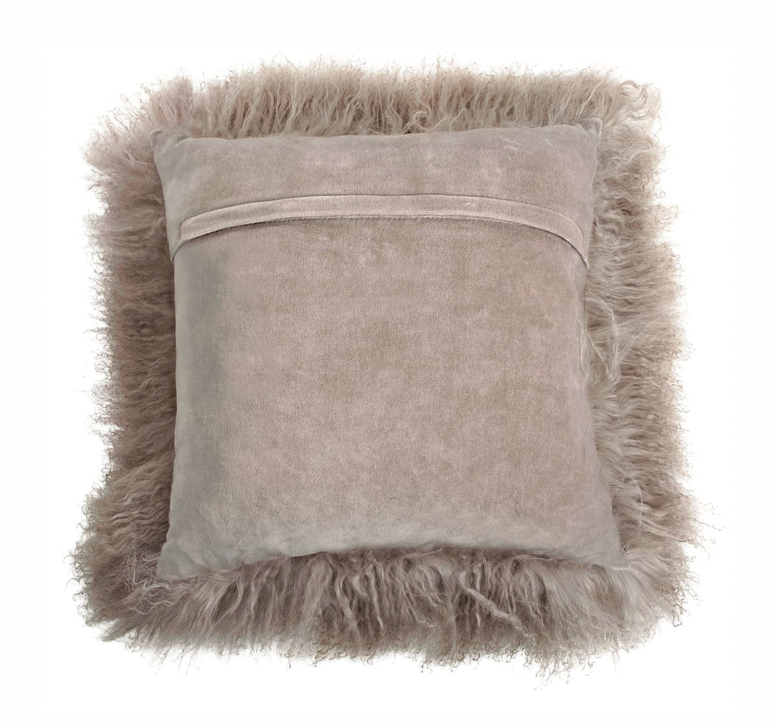Mongolian Fur Throw Pillow | 16" x 16"