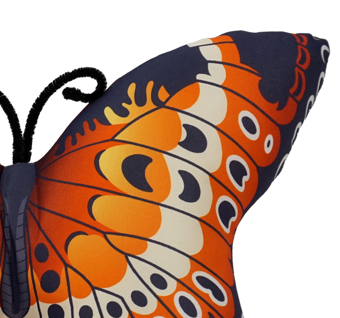 Indoor/Outdoor Butterfly Cushion | Orange | 17" x 12"