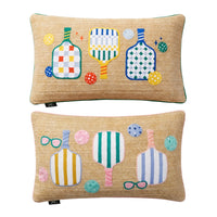 Outdoor Pickle Ball Raffia Pillow | 14"x24"