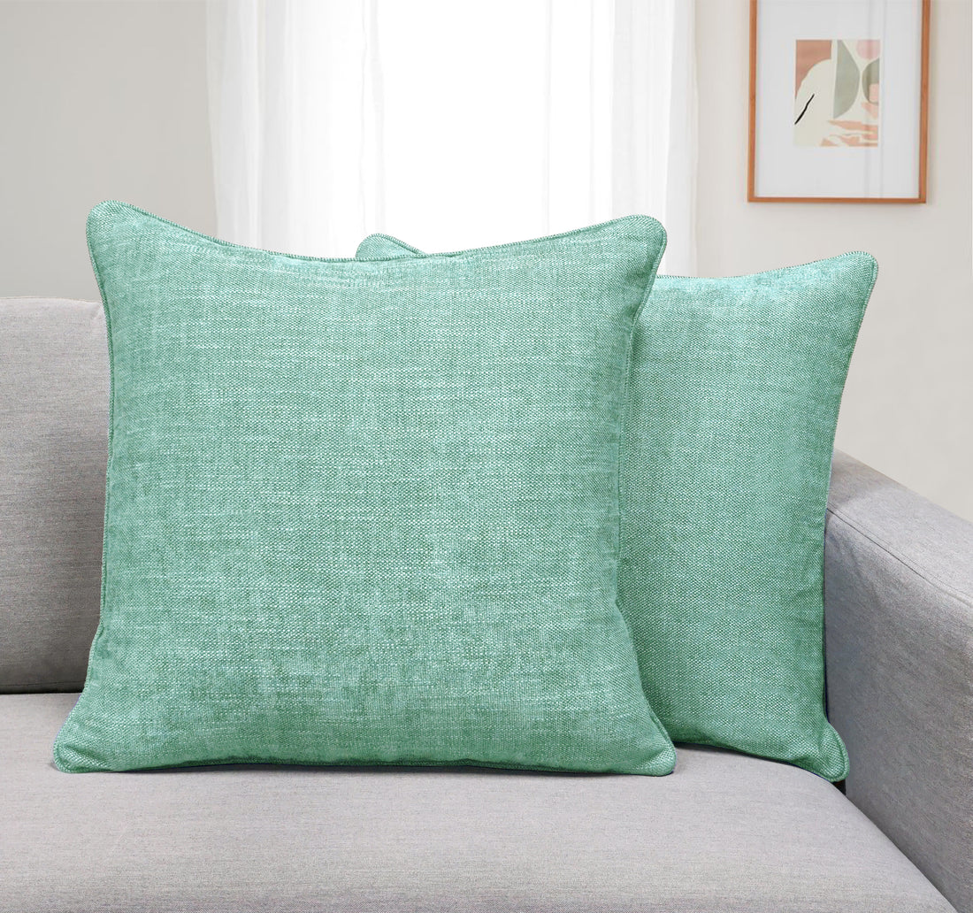 Set of 2 Gorgeous Chenille Throw Pillow Micro Piping | 20" x 20"