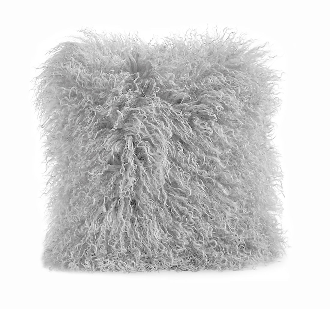 Mongolian Fur Throw Pillow | 16" x 16"