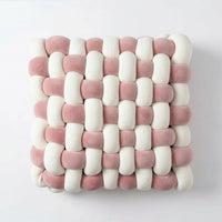 Sophia Two Toned Square Knot Pillow | 12"x13"x4.5"