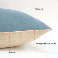 Set of 2 Sydney Velvet/Linen Throw Pillow Cover | 20" x 20"