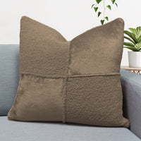 Viola Teddy Patchwork Throw Pillow Cover  | 20" x 20" | 22" x 22"