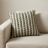 Rainbow Bean Green Textured Stripe Pillow | 20"x20"