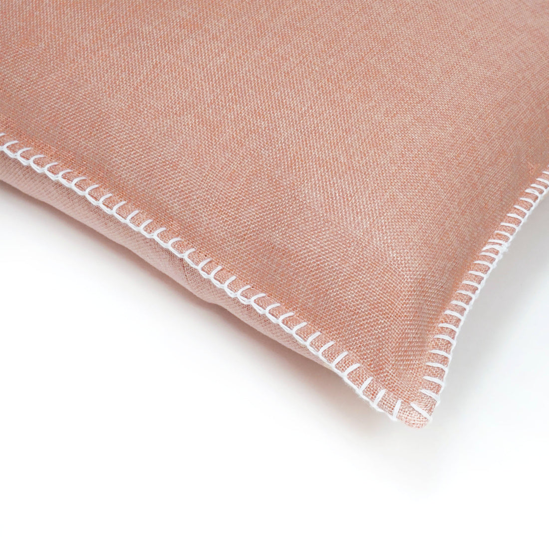 Set of 2 Linen Whip Stitch Throw Pillow | 20" x 20"
