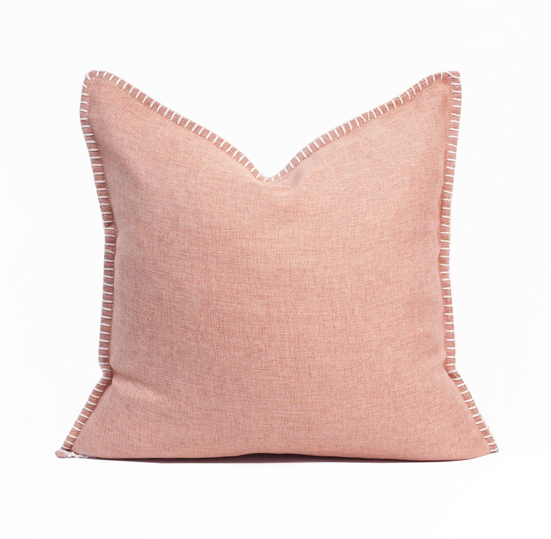 Set of 2 Linen Whip Stitch Throw Pillow | 20" x 20"
