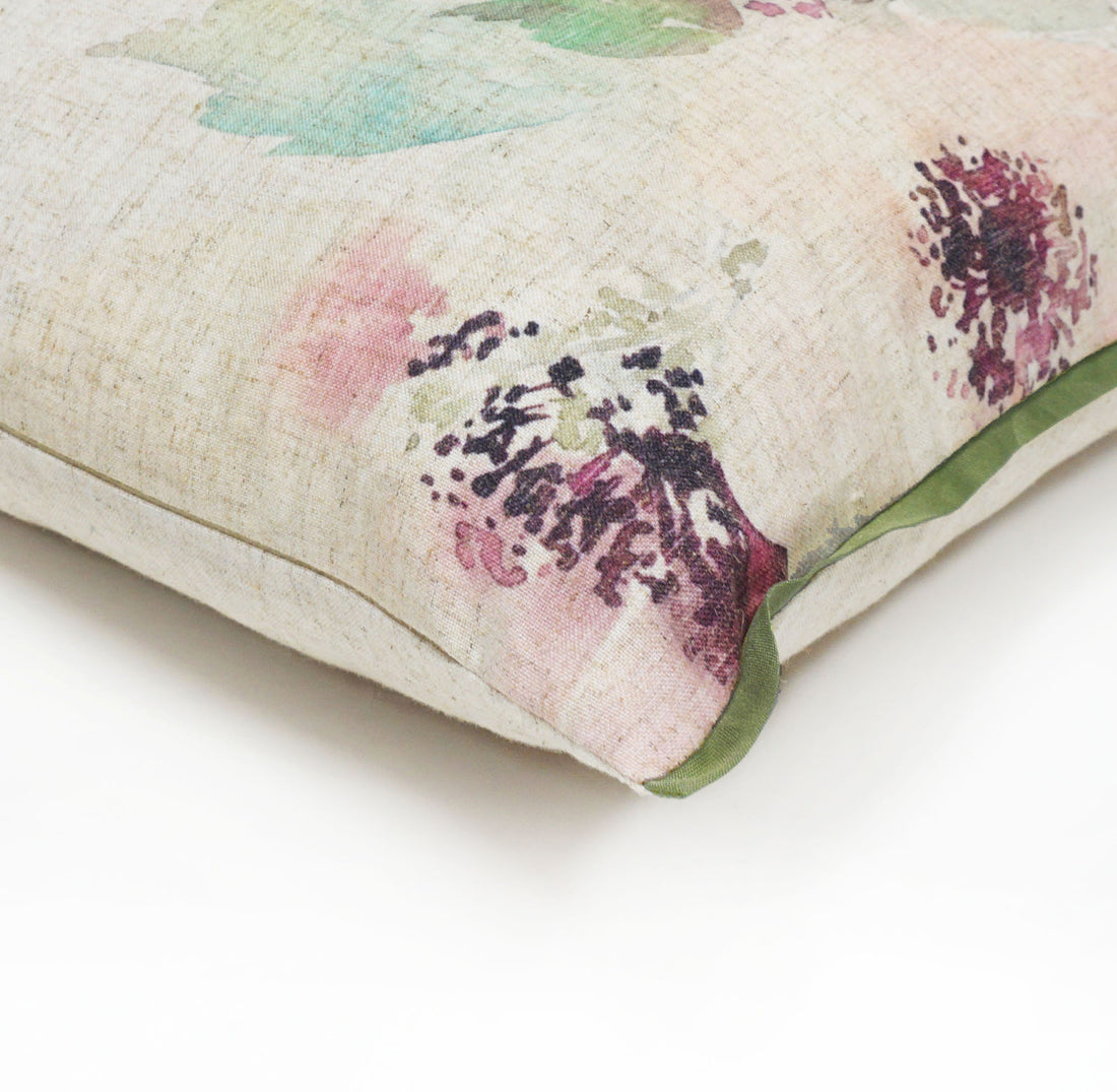 Watercolor Floral Print Throw Pillow Cover | Apple | 16" x 24"