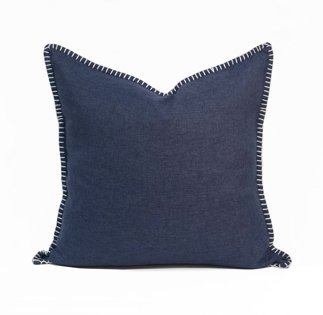Set of 2 Linen Whip Stitch Throw Pillow | 20" x 20"