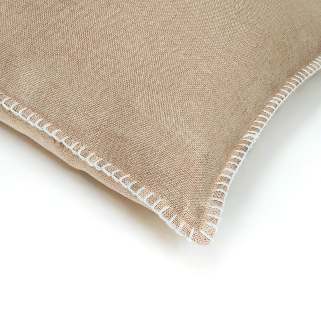 Set of 2 Linen Whip Stitch Throw Pillow | 20" x 20"