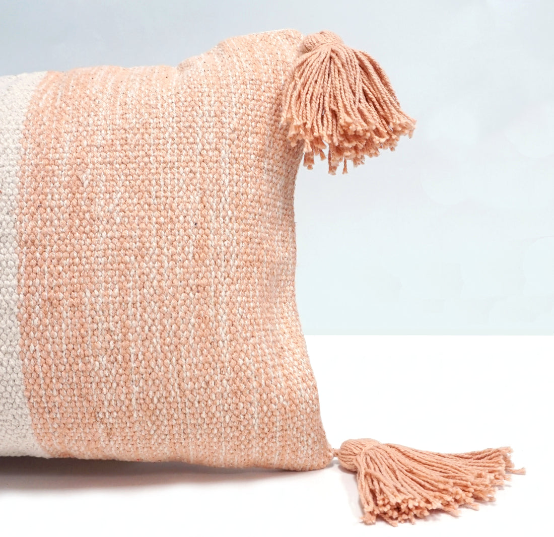Zara Indian Throw Pillow Cover | Blush | 12" x 20"