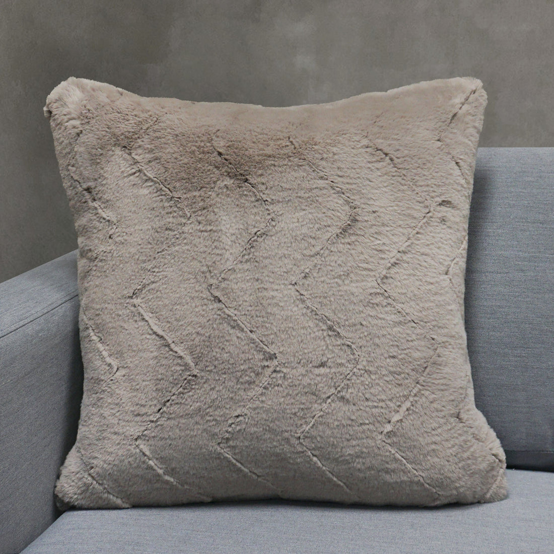 Jessie Chevron Faux Fur Throw Pillow Cover | 20" x 20"