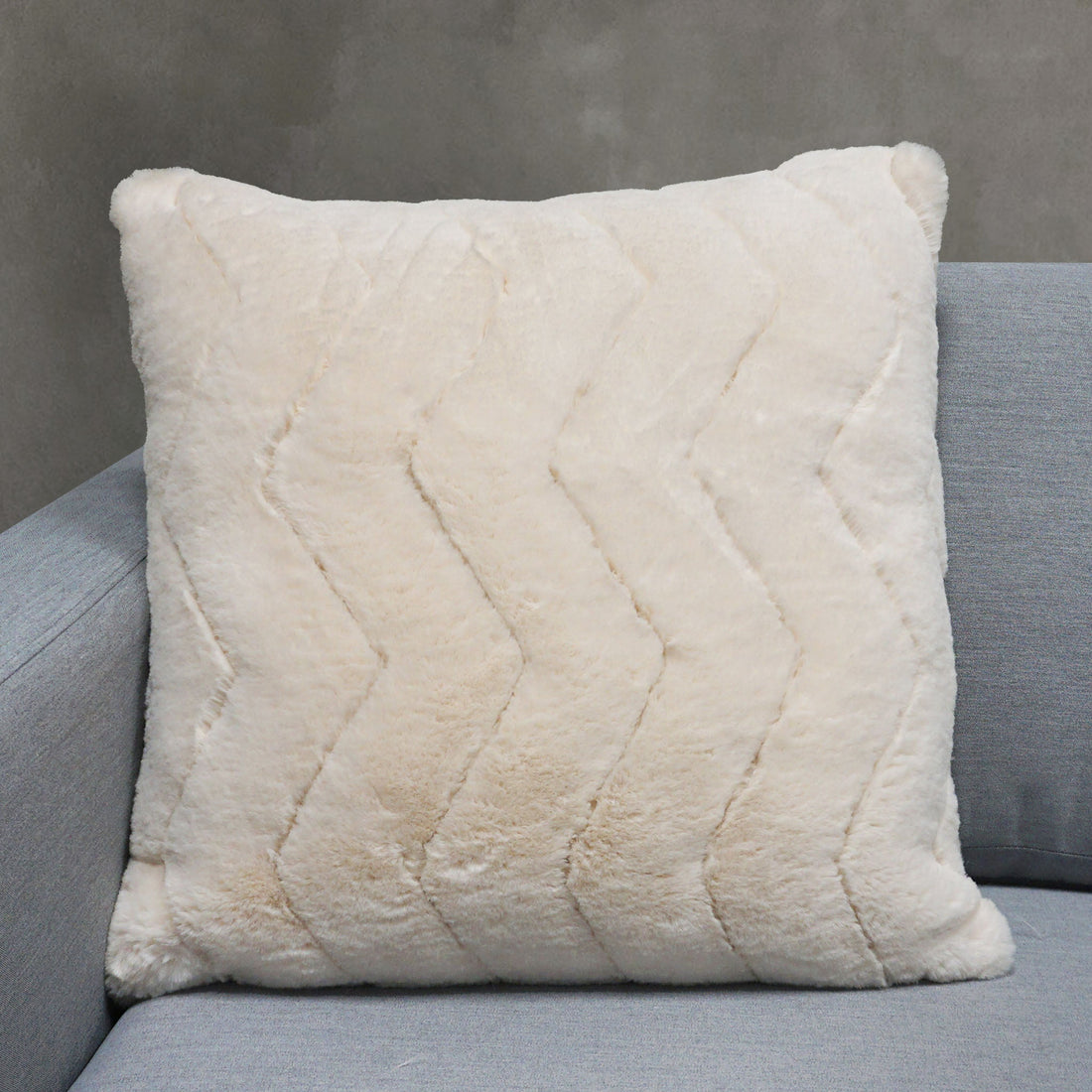 Jessie Chevron Faux Fur Throw Pillow Cover | 20" x 20"