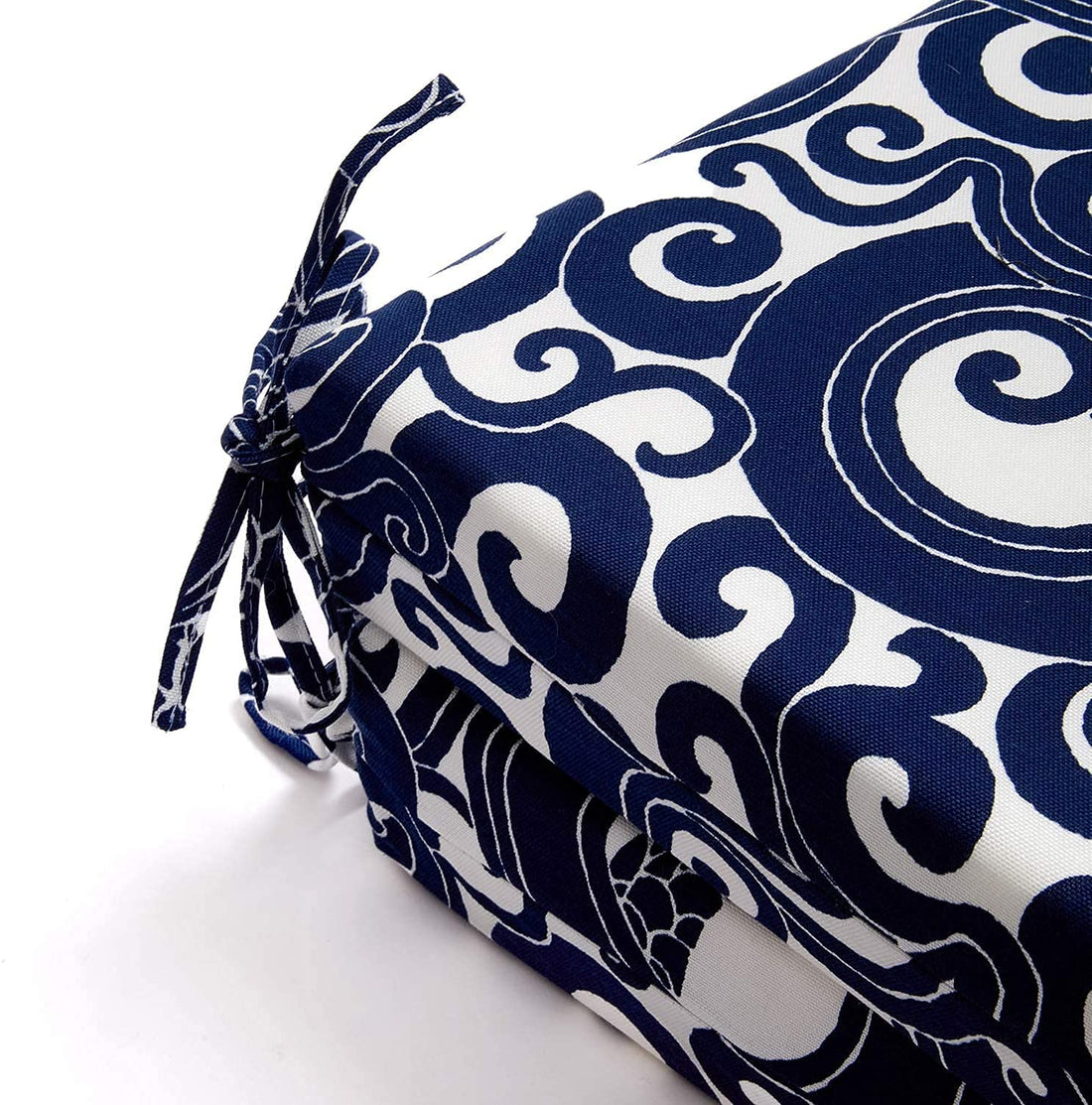 Set of 2 Blue Carp Indoor/Outdoor Seat Cushions | Navy | 16"x18.5X3"