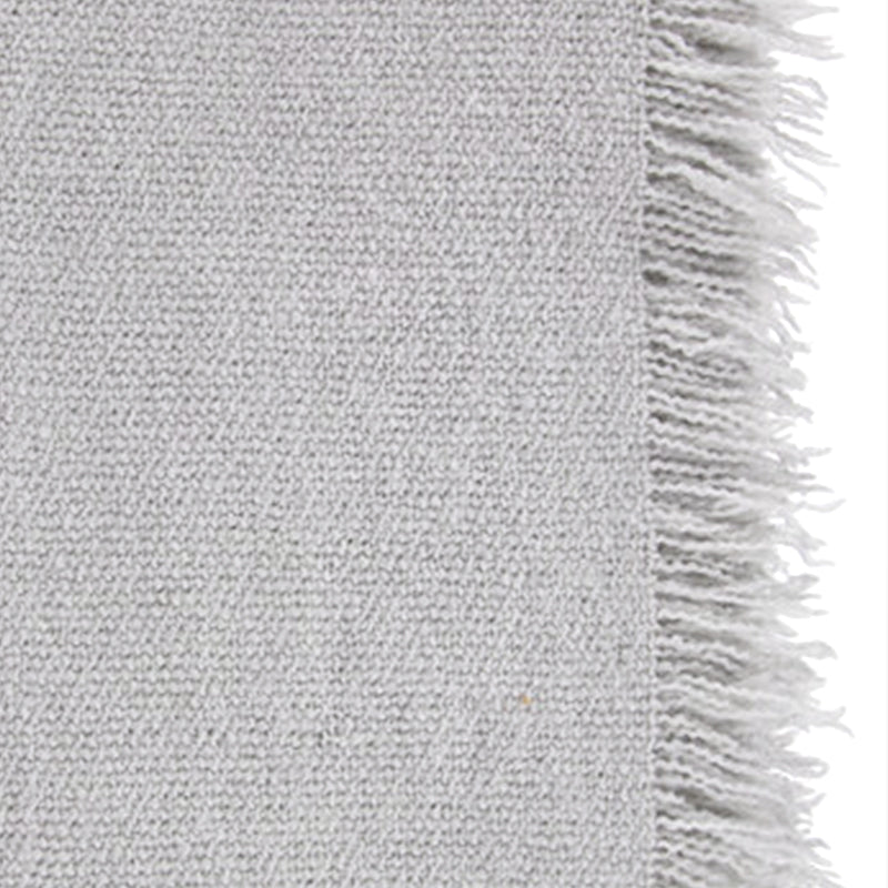 Solid Fringe Throw Blanket | Silver | 50" x 60"