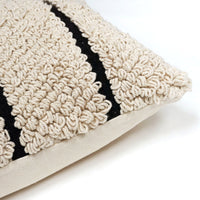 Ezra Indian Throw Pillow Cover | Natural/Black | 16" x 24"