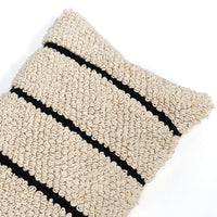 Ezra Indian Throw Pillow Cover | Natural/Black | 16" x 24"