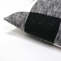 Set of 2 Linen Buffalo Check Throw Pillow Cover | Black/White | 20" x 20"